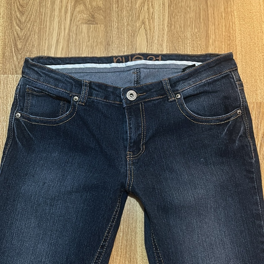 Rue 21 Women's Deep Blue Dark Wash Slim Boot Low Rise Jeans Size 9/10R - Picture 8 of 11